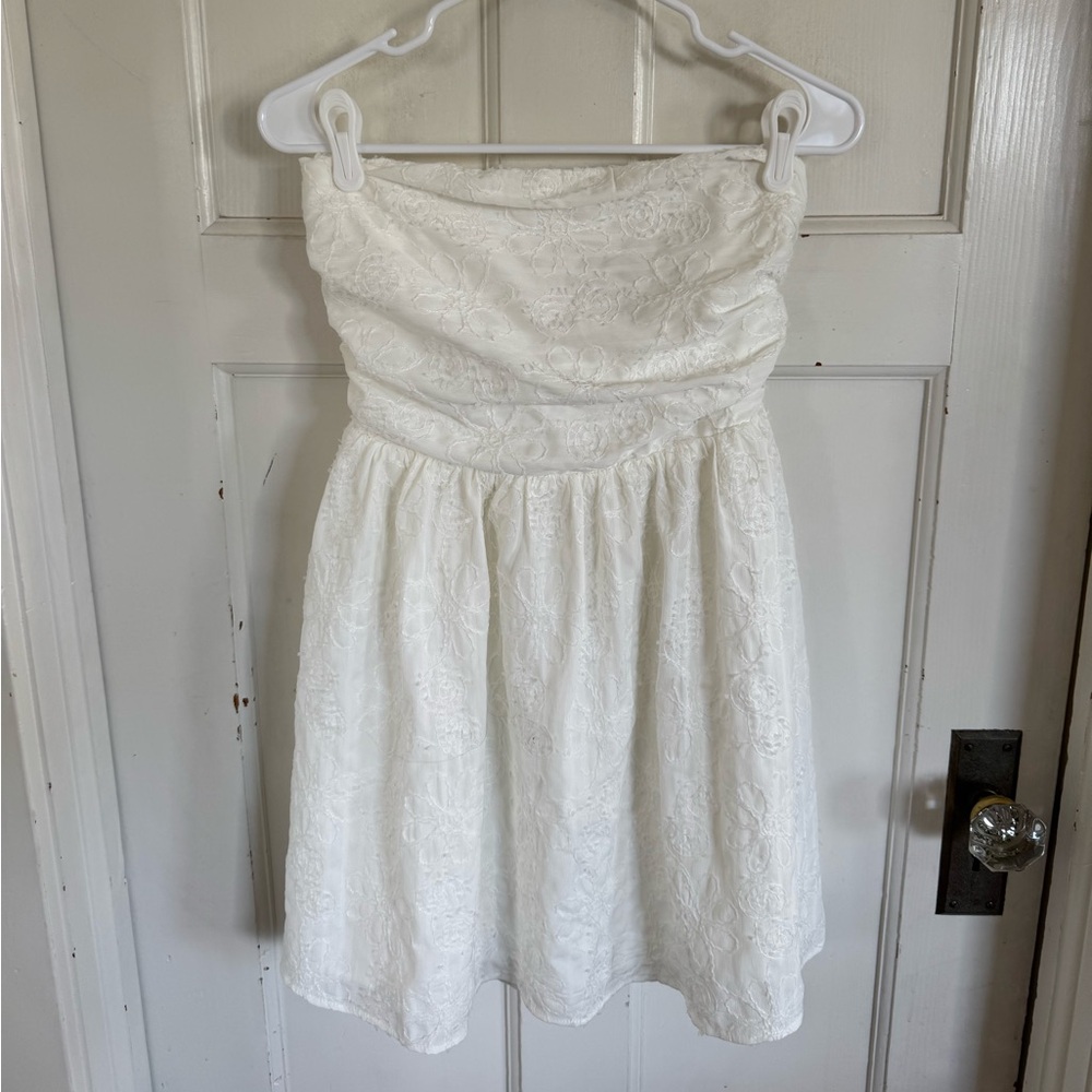 NWT Princes‎ Polly Seasons of Love strapless white mini dress size US 8 - Picture 2 of 11